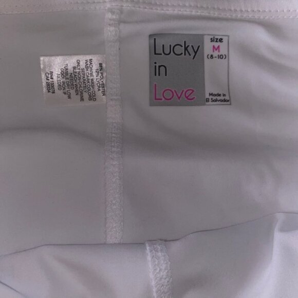 Lucky in Love Women's Tech It In Skort - White | Medium | Tiered Design, Shorts - Picture 8 of 8